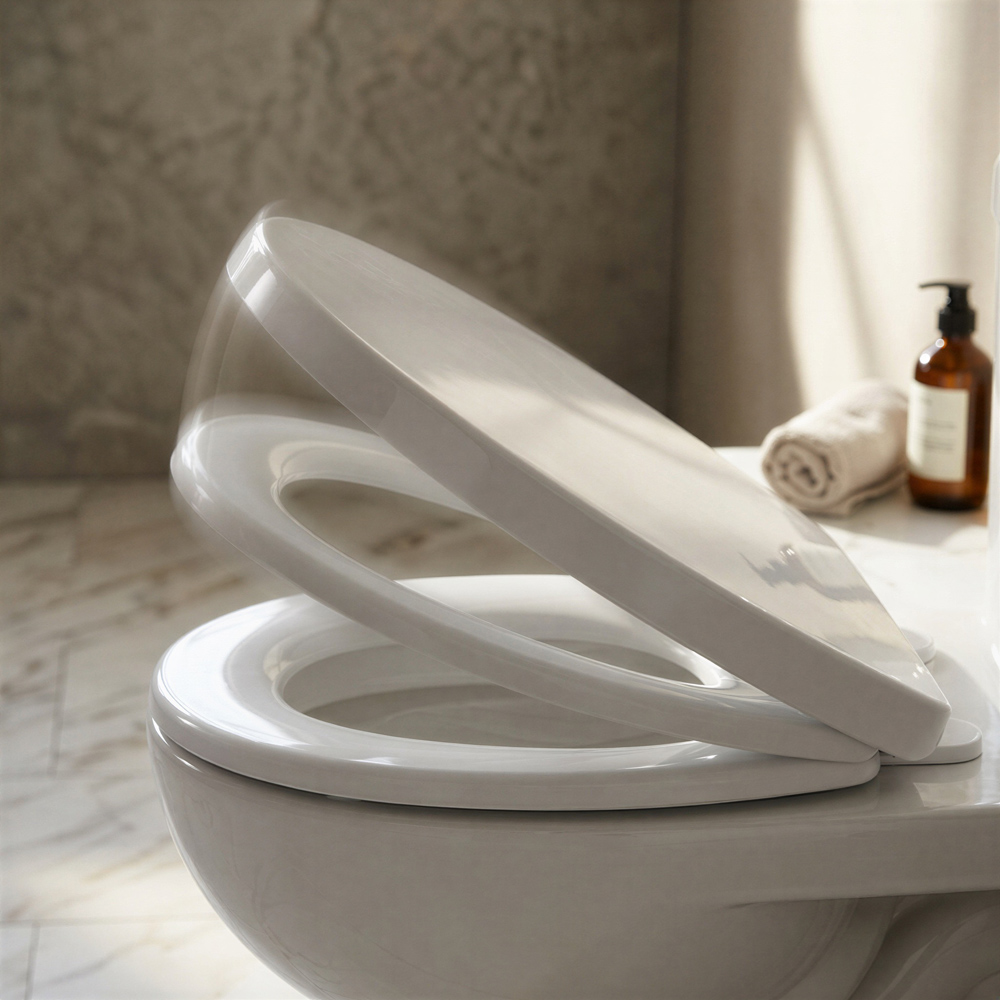 Harbour Housewares White Soft Close Round Toilet Seat Image 3