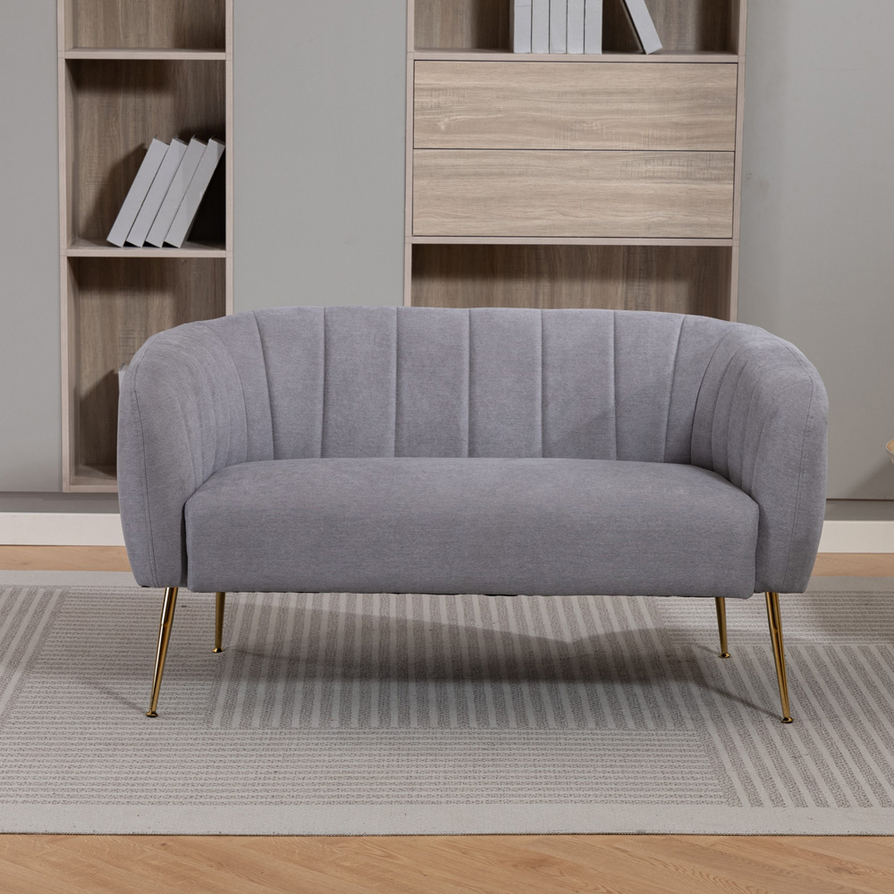 Artemis Home Stanton 2 Seater Grey Fabric Shell Accent Sofa Image 3