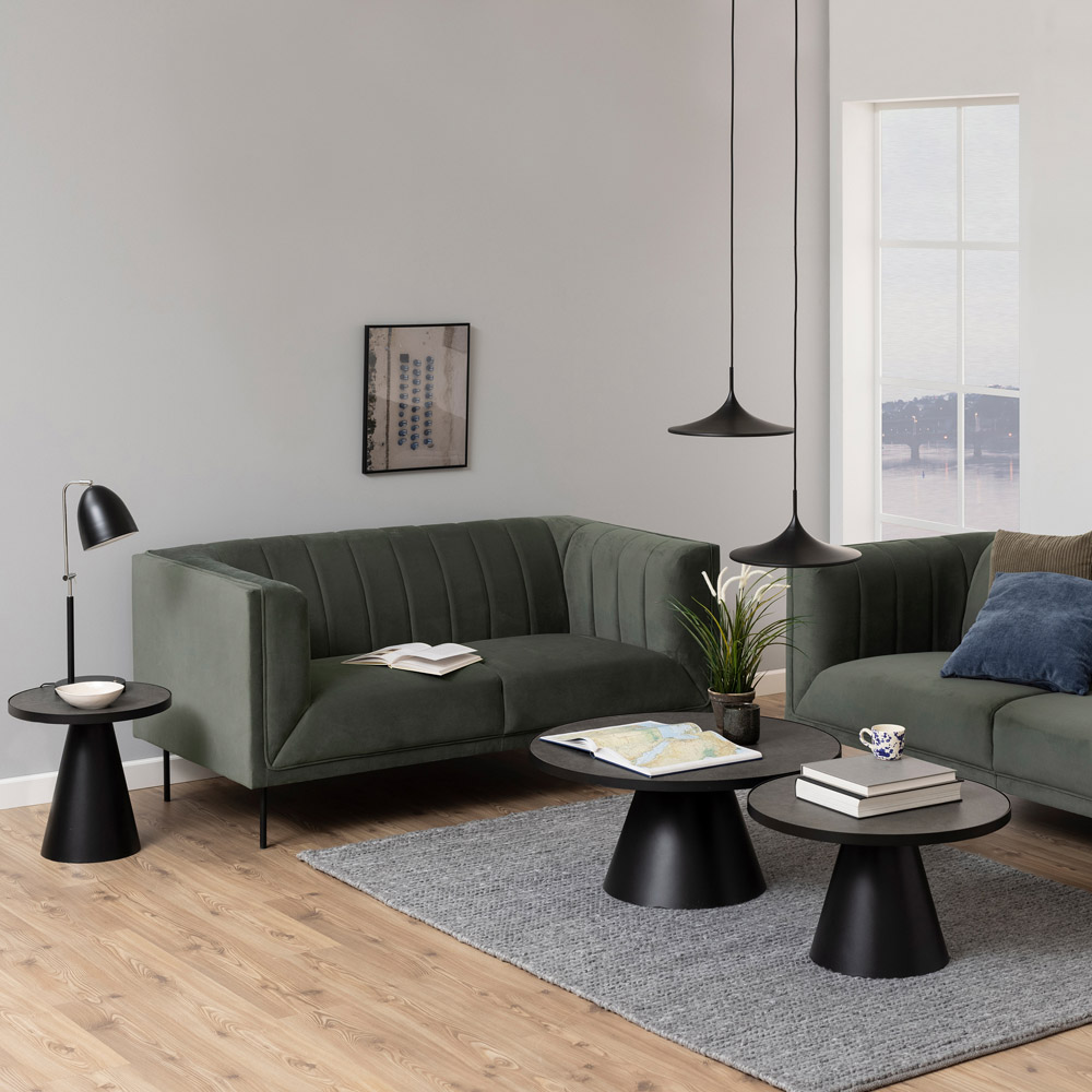 Florence Soli Round Black Ceramic Low Coffee Table Image 9