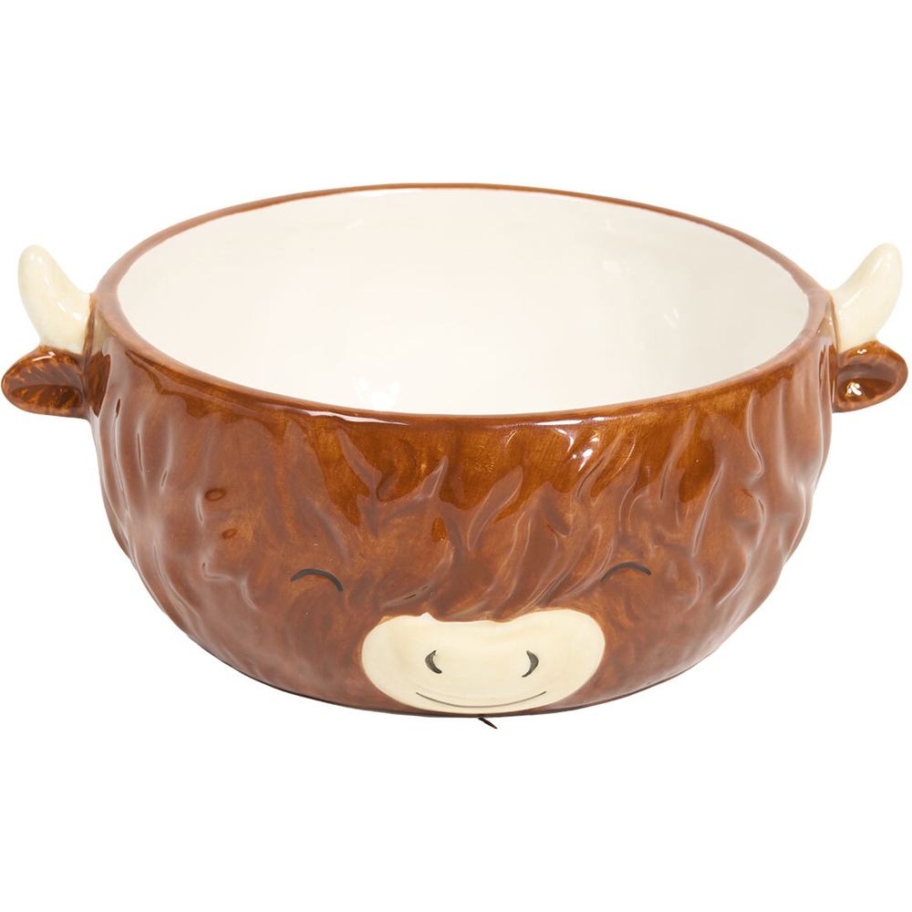 Highland Cow Shaped Bowl Brown Image 2