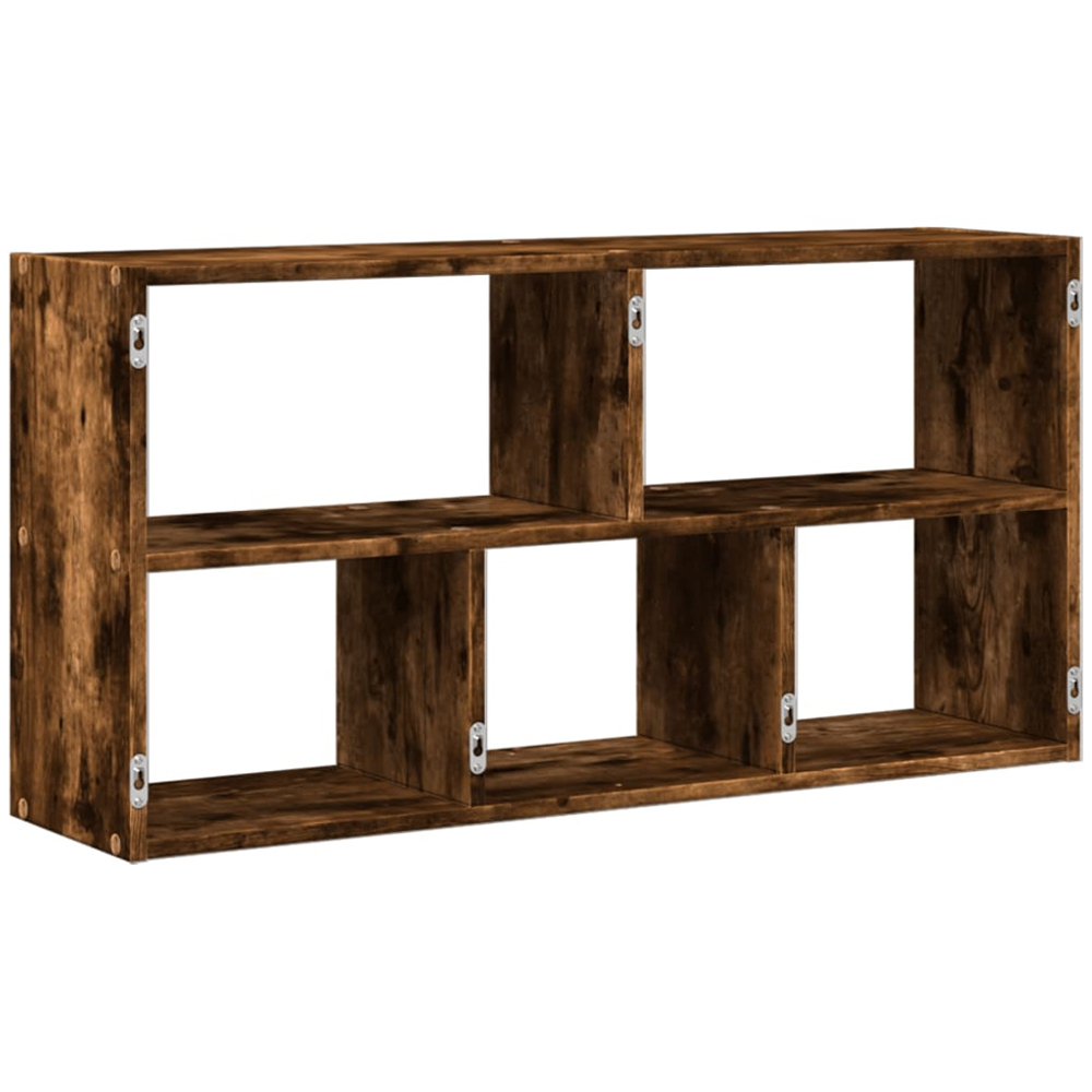 vidaXL 5 Open Shelf Smoked Oak Wall Shelf Image 5