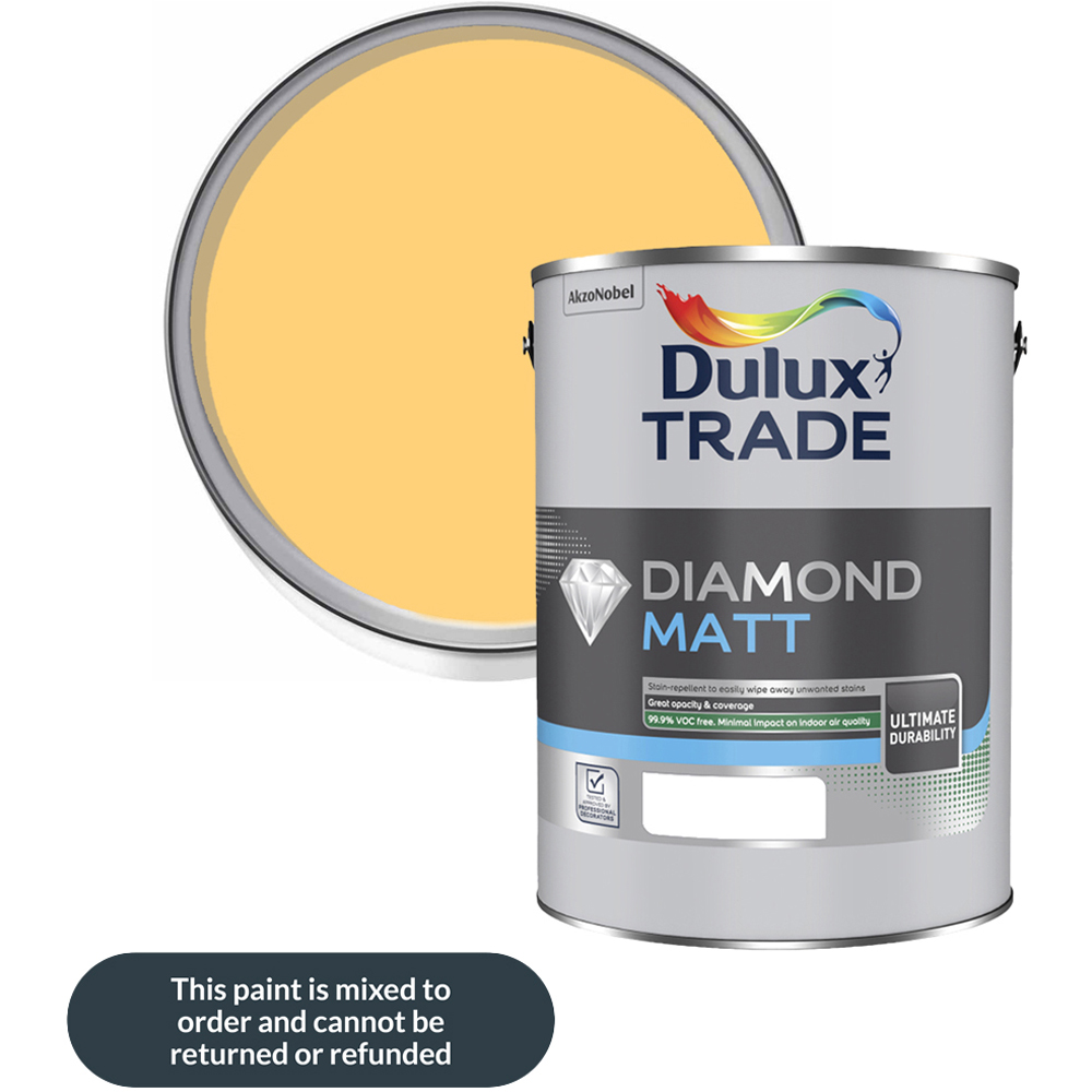 Dulux Trade Banana Split Walls and Ceilings Diamond Matt Paint 5L Image 1