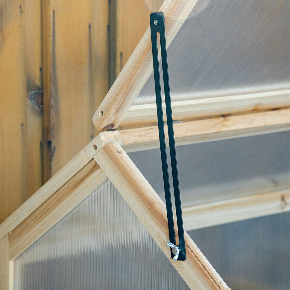 Outsunny Natural Wooden Polycarbonate 1.6 x 3ft Greenhouse Image 3