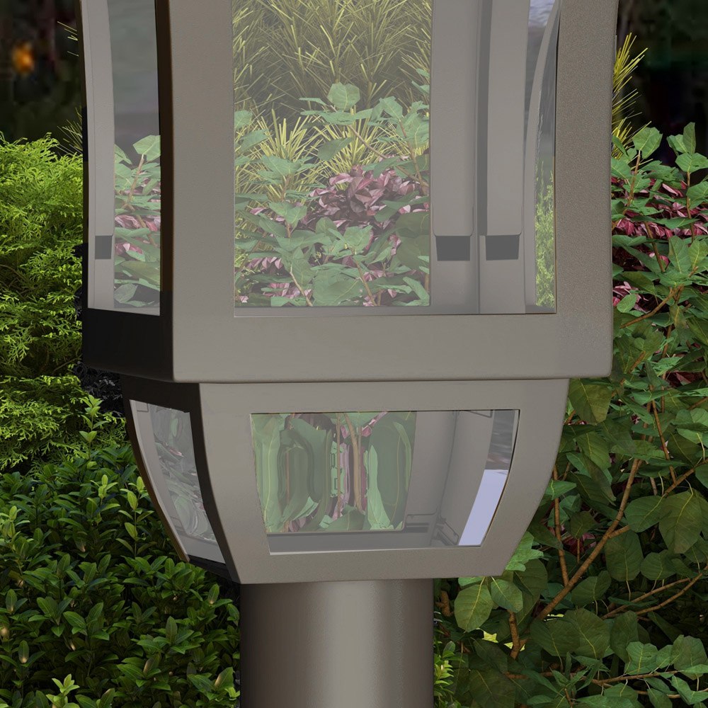 Outsunny Cool White LED Waterproof Black Garden Solar Lamp Post Light Image 4
