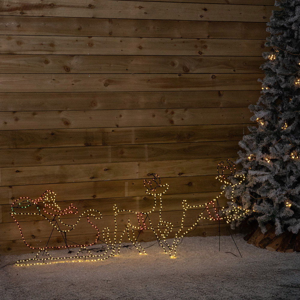 Samuel Alexander 662 Multicolour LED Light-Up Santas Sleigh and Reindeer Christmas Silhouette 78cm Image 8