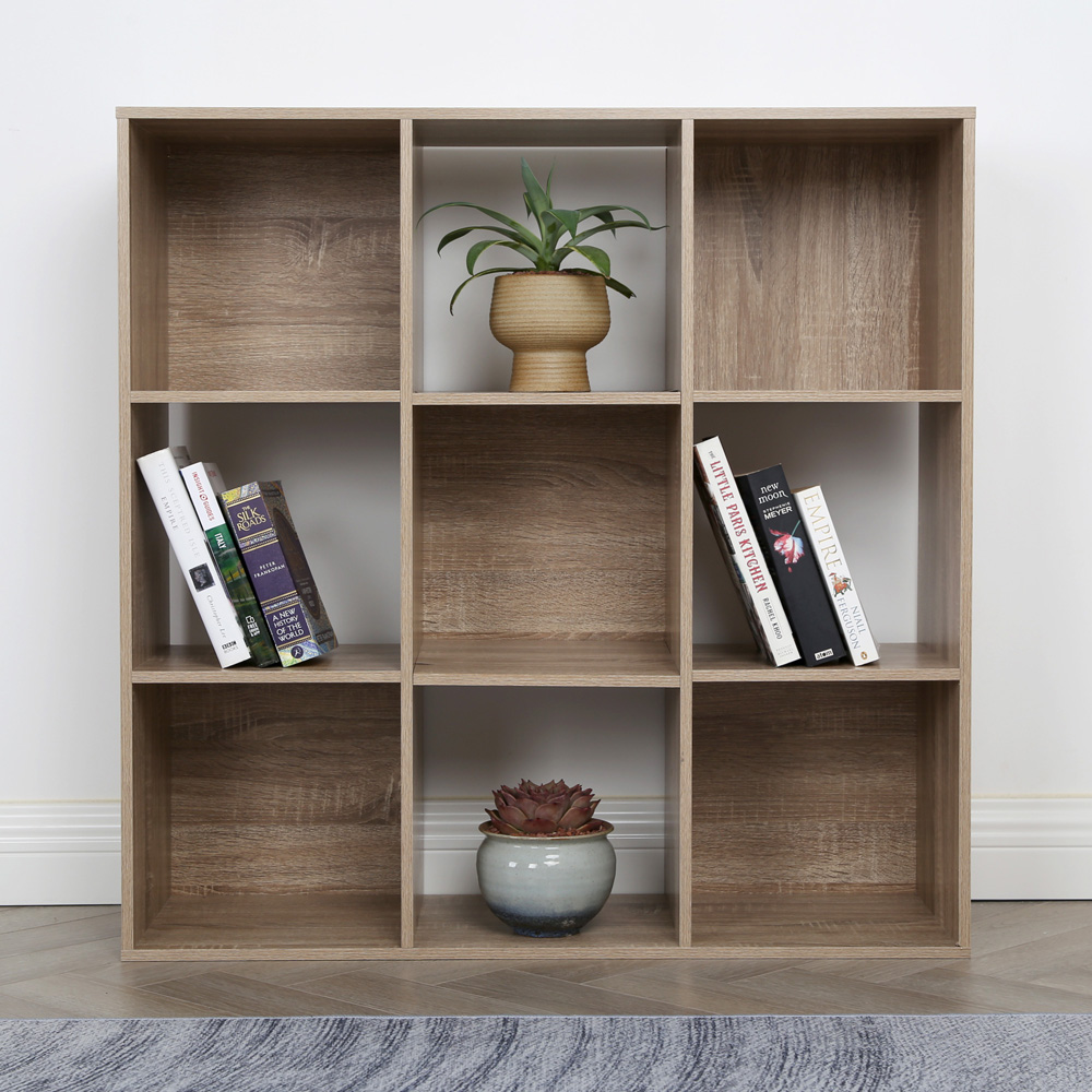 Jane 9 Shelf Oak Cube Storage Unit Image 7