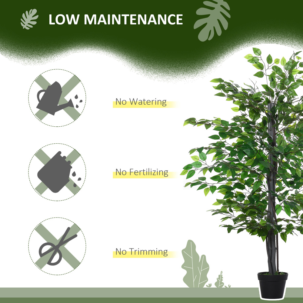 Outsunny Banyan Tree Artificial Plant In Pot 4.7ft Image 6