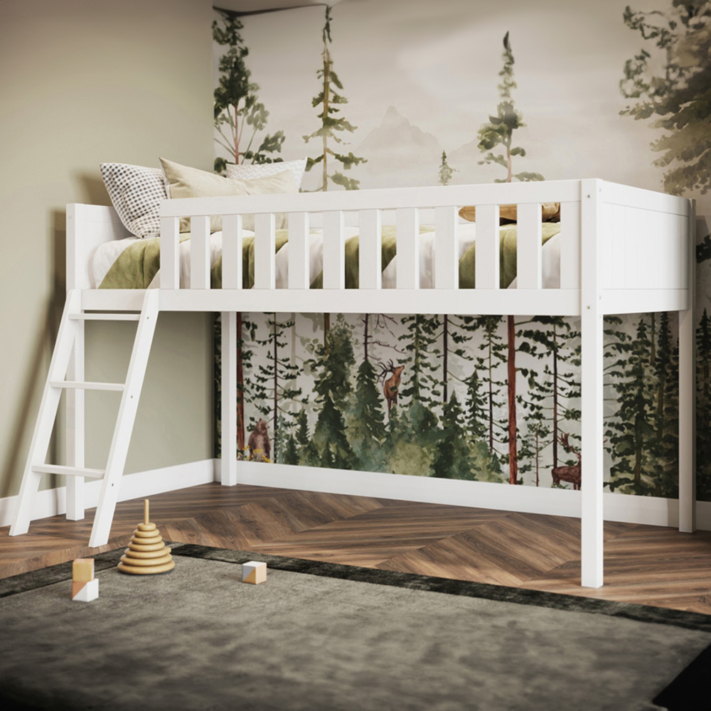 Flair Bea White Wooden Mid Sleeper Cabin Bed Image 1