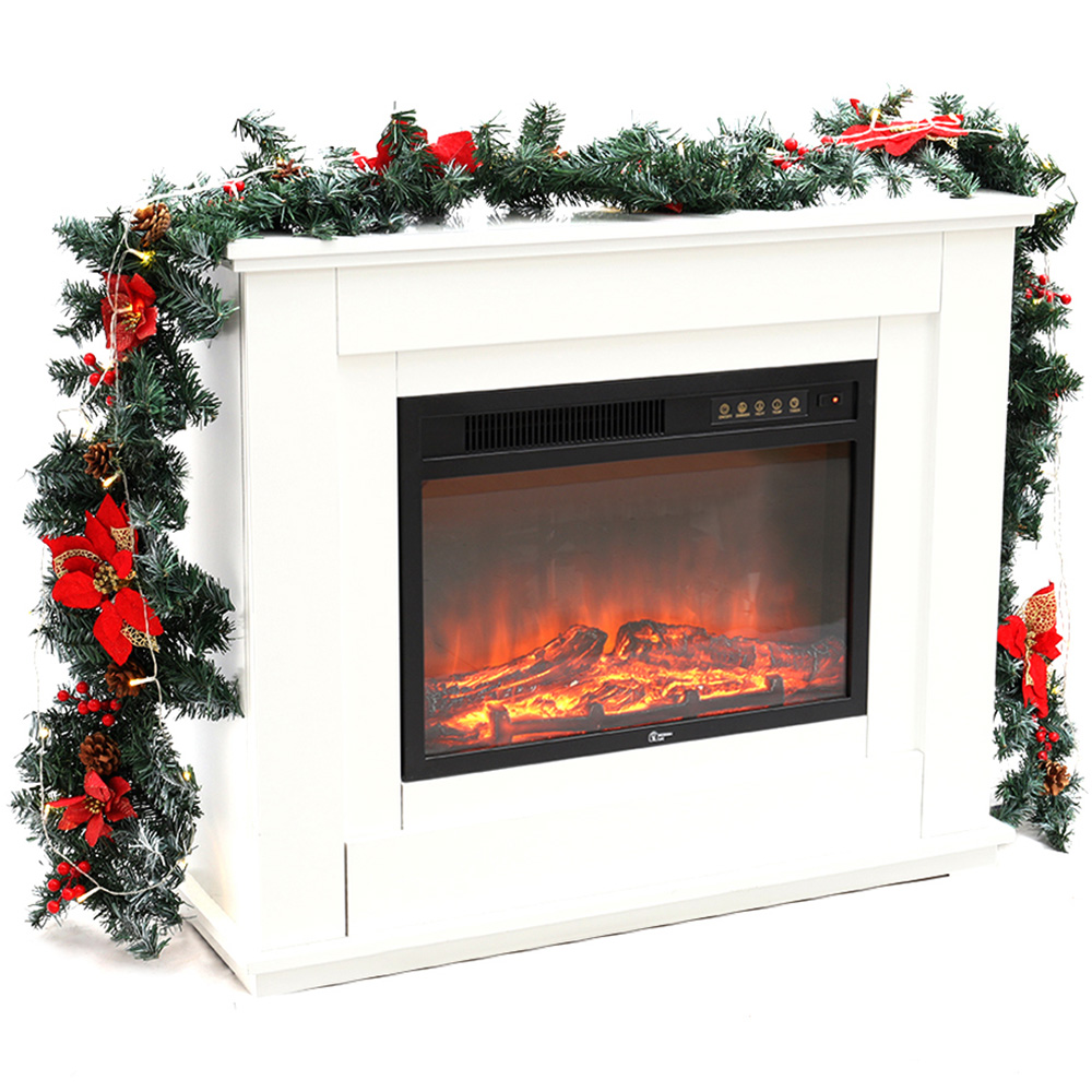 Living and Home Christmas Garland with Red Flower and Berries 270cm Image 4