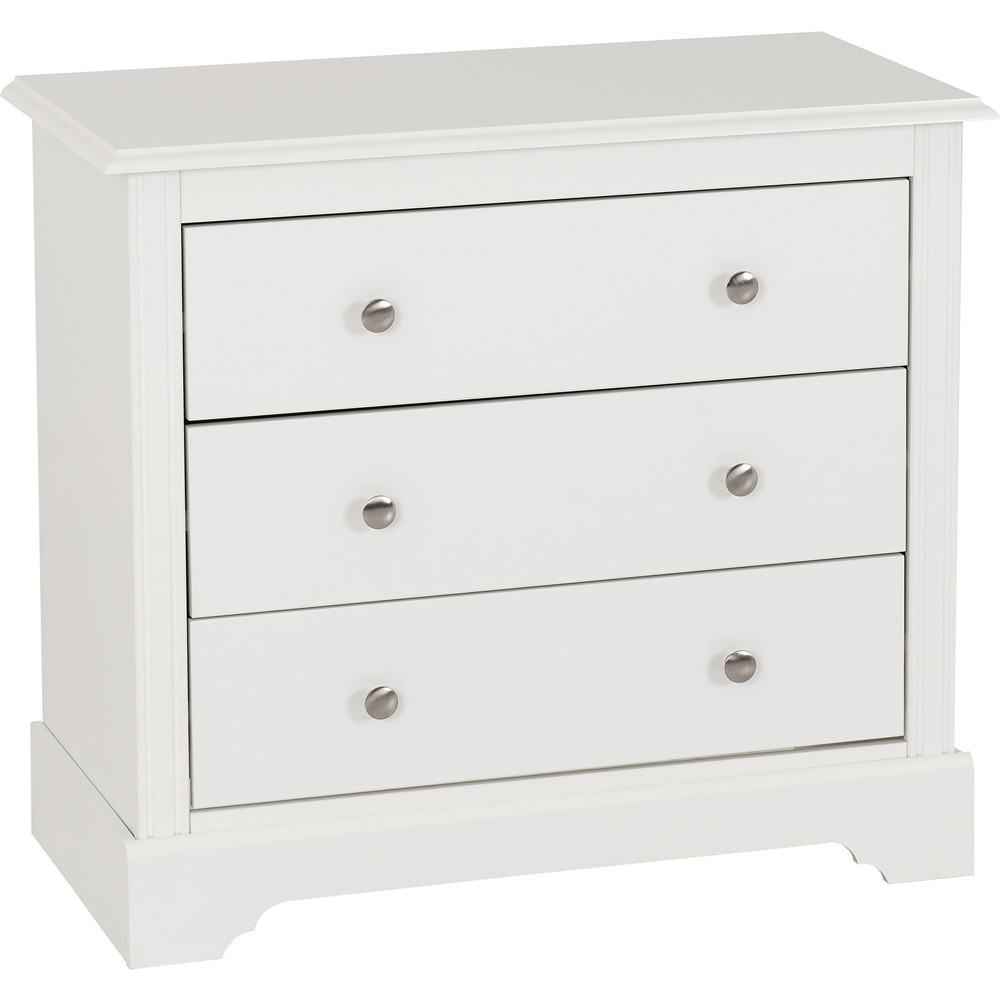 Seconique Stratford 3 Drawer White Storage Chest Image 2