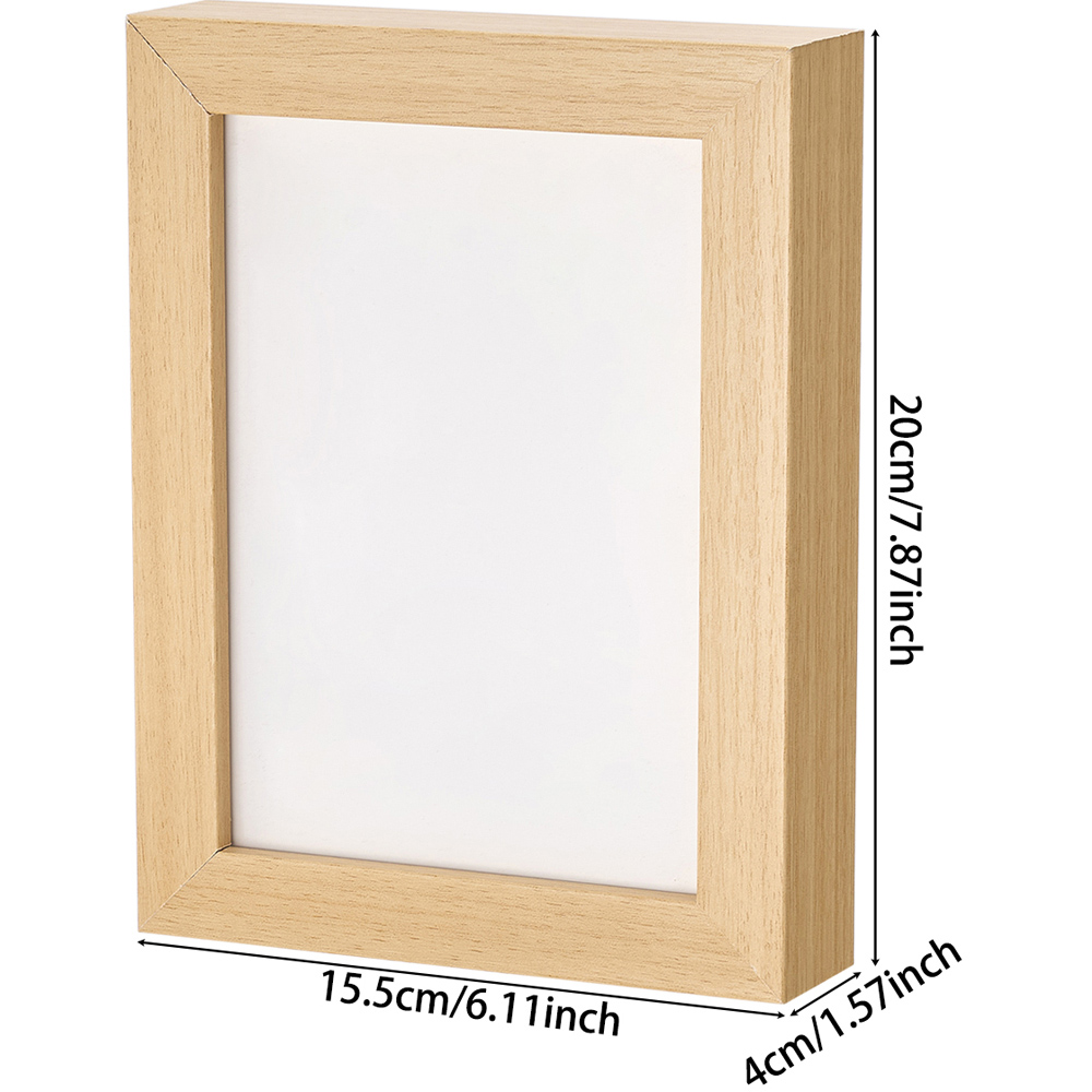 Living and Home Natural Wood Magnetic Photo Frame 6.1 x 7.8 inch Image 8