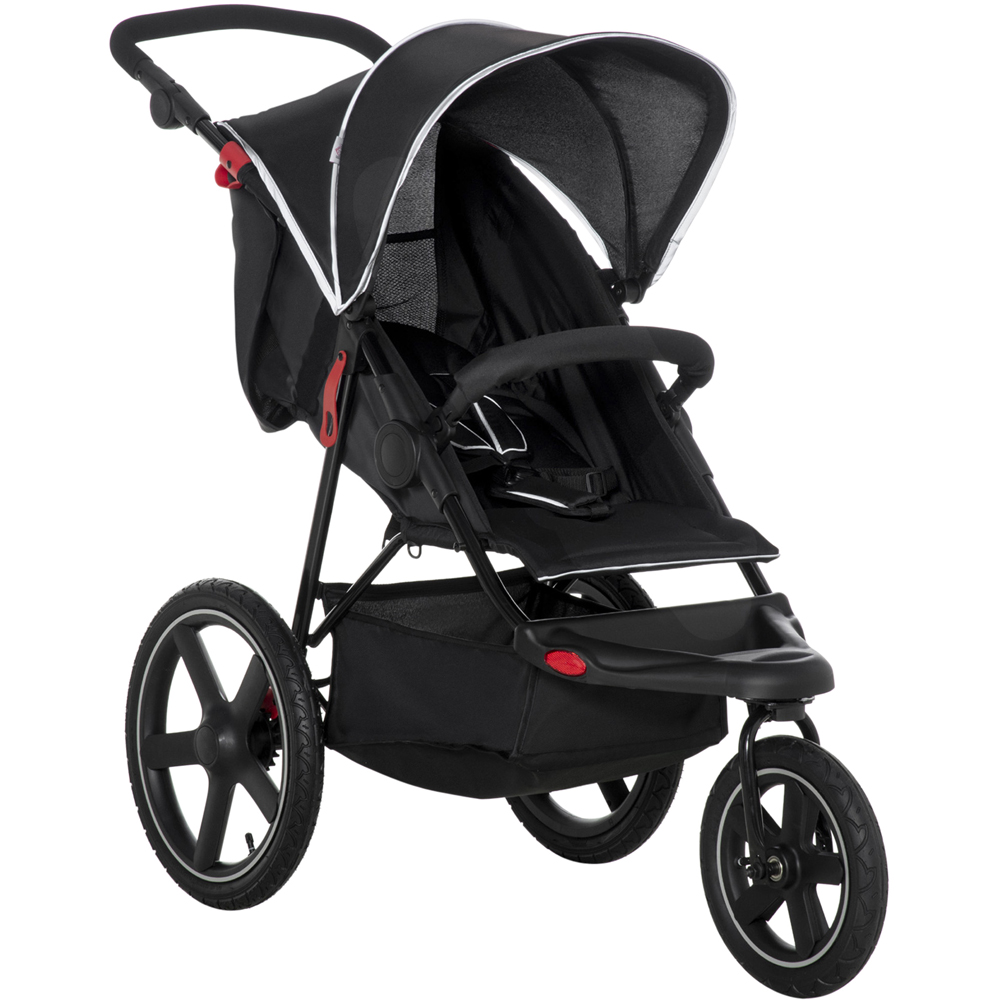 Portland Black Three Wheeler Baby Stroller Image 1