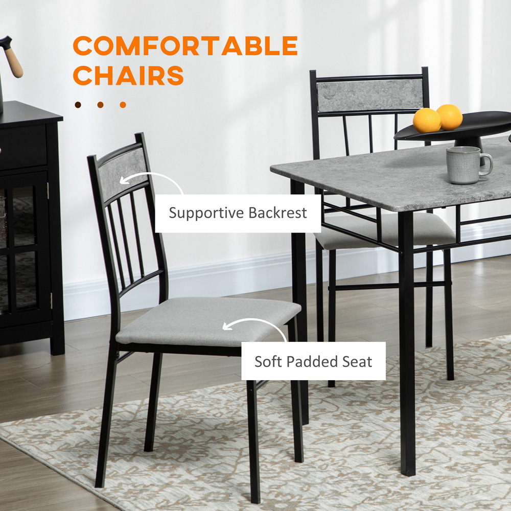 HOMCOM 4 Seater Marble Top Dining Set Image 5