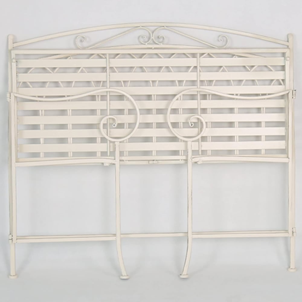 Glamhaus Varesa Antique White Garden Bench Image 5