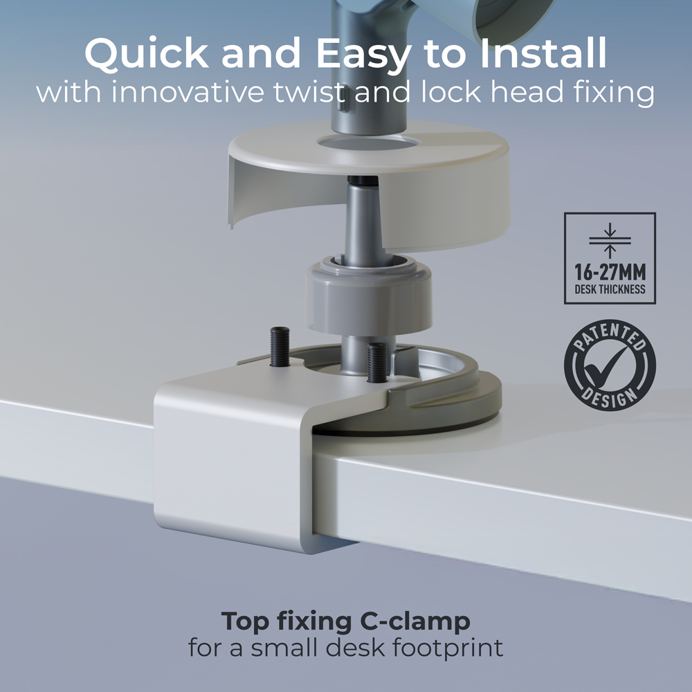 CMD Miro White Dynamic Monitor Arm Image 7