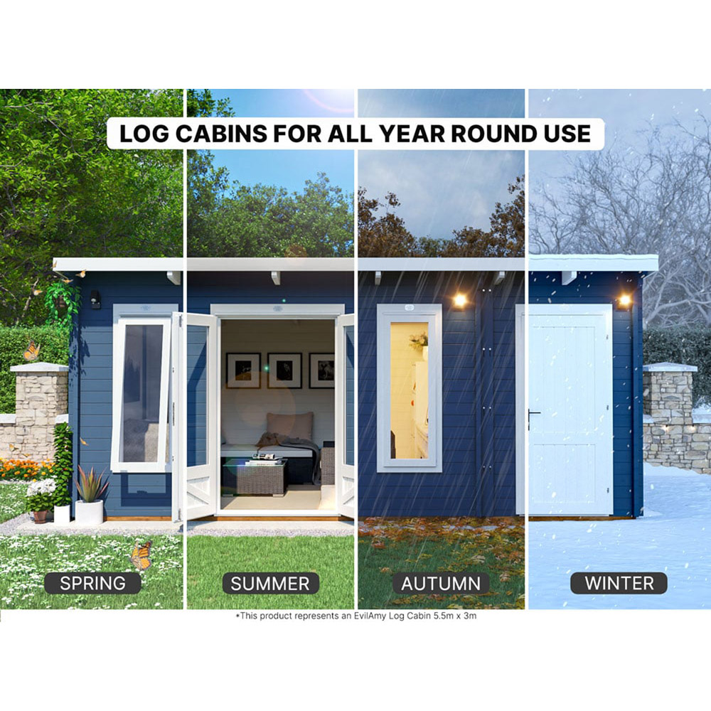 Dunster House HellWolf 26 x 16ft Brown L-Shaped Double Glazed Pent Garden Log Cabin Image 5