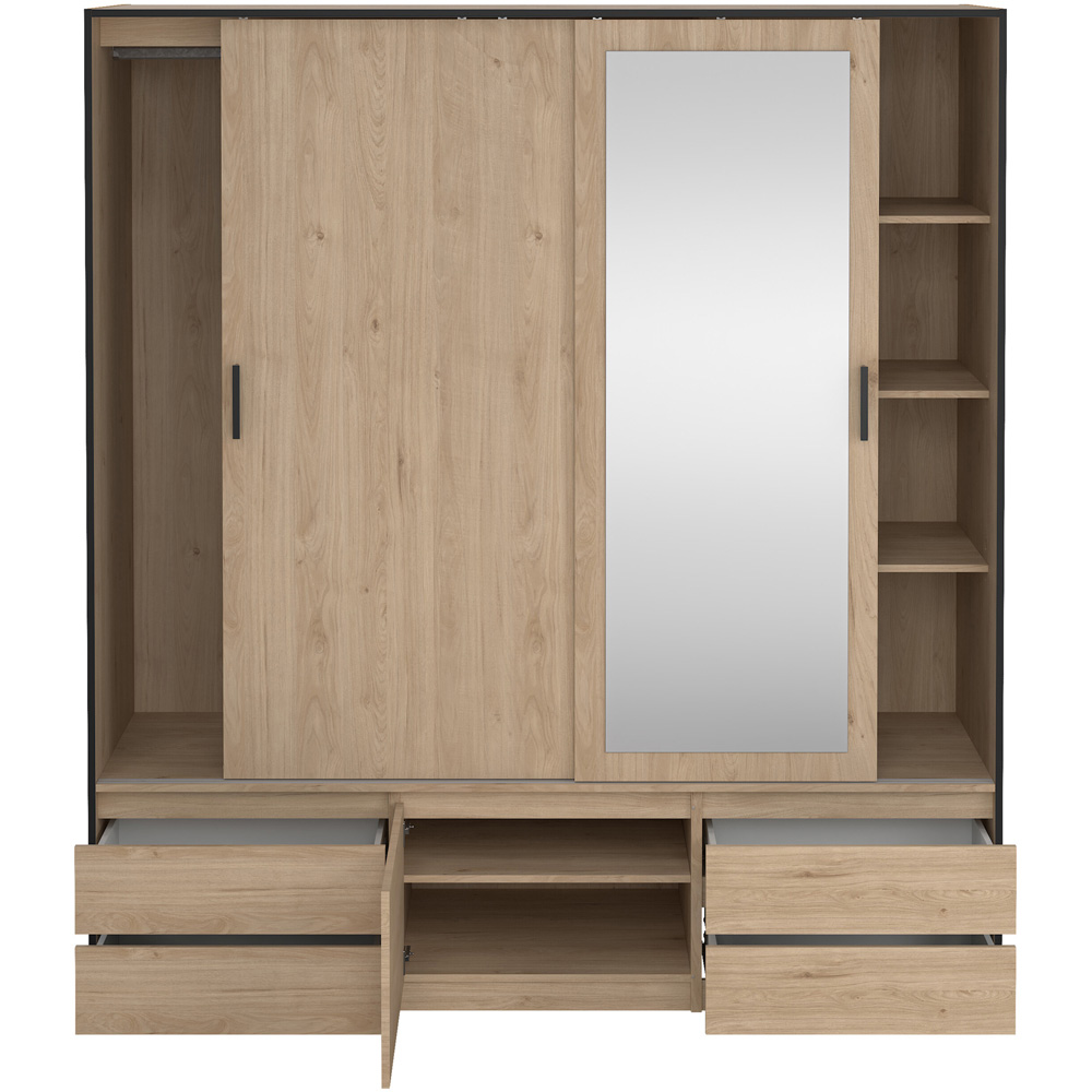 Florence 4 Door 4 Drawer Jackson Hickory Oak Sliding Wardrobe Image 5