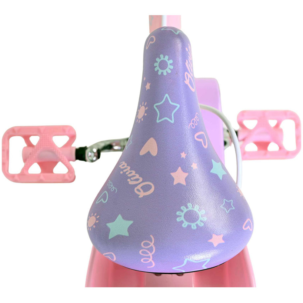 Volare Olivia Kids 12 inch Pink and Purple Bike with Stabilisers and Doll Seat Image 9