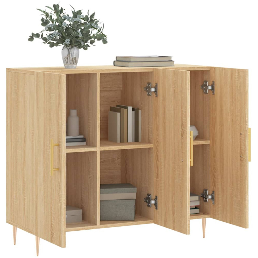 vidaXL 3 Door Sonoma Oak Sideboard Image 4