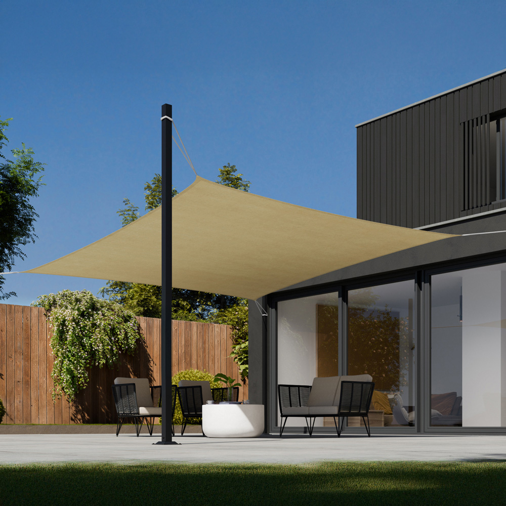 tectake Beige UV 50+ Rectangular Shade Sail 360cm Image 1