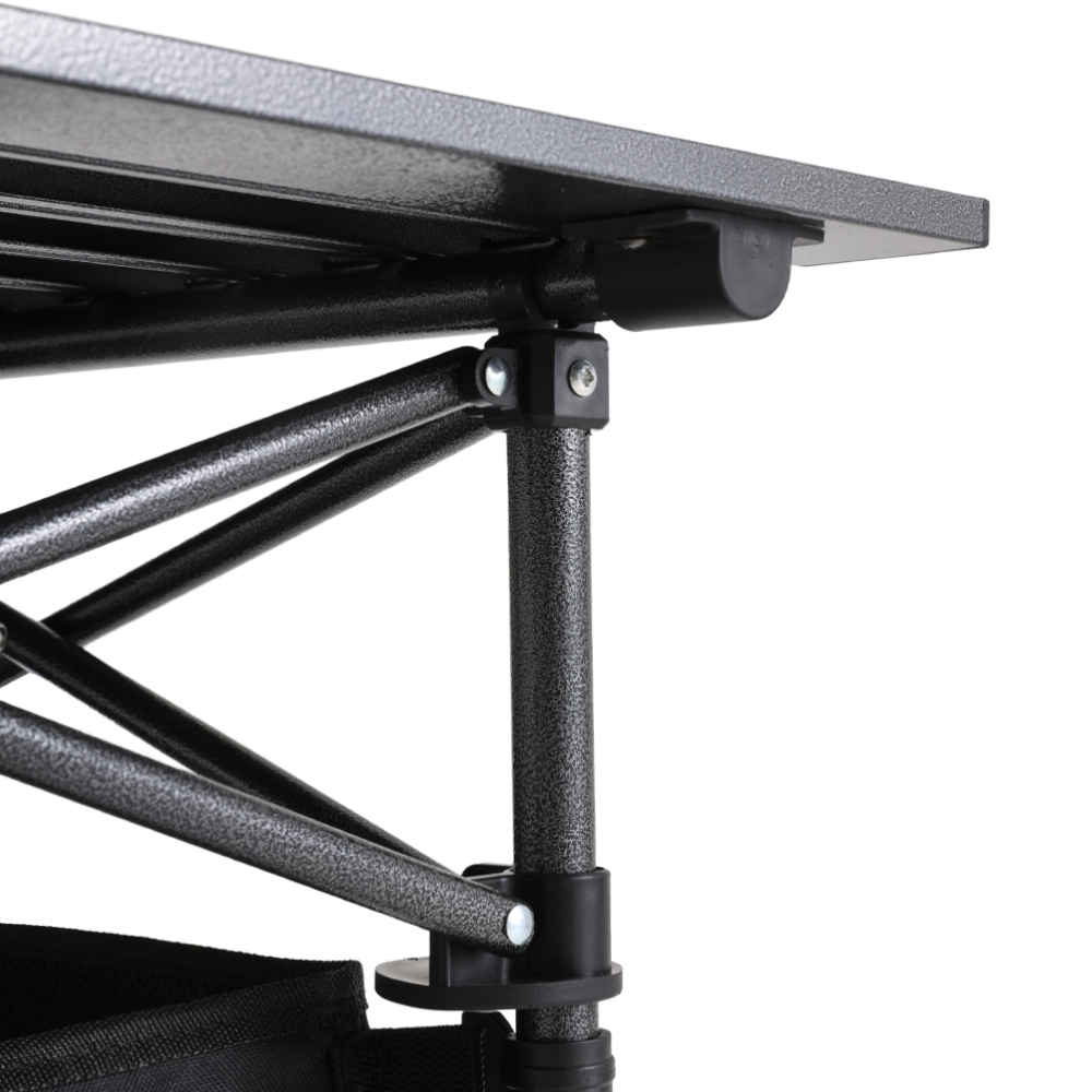 Living and Home Aluminium Roll Top Foldable Camping Table with Mesh Shelf and Basket Image 4