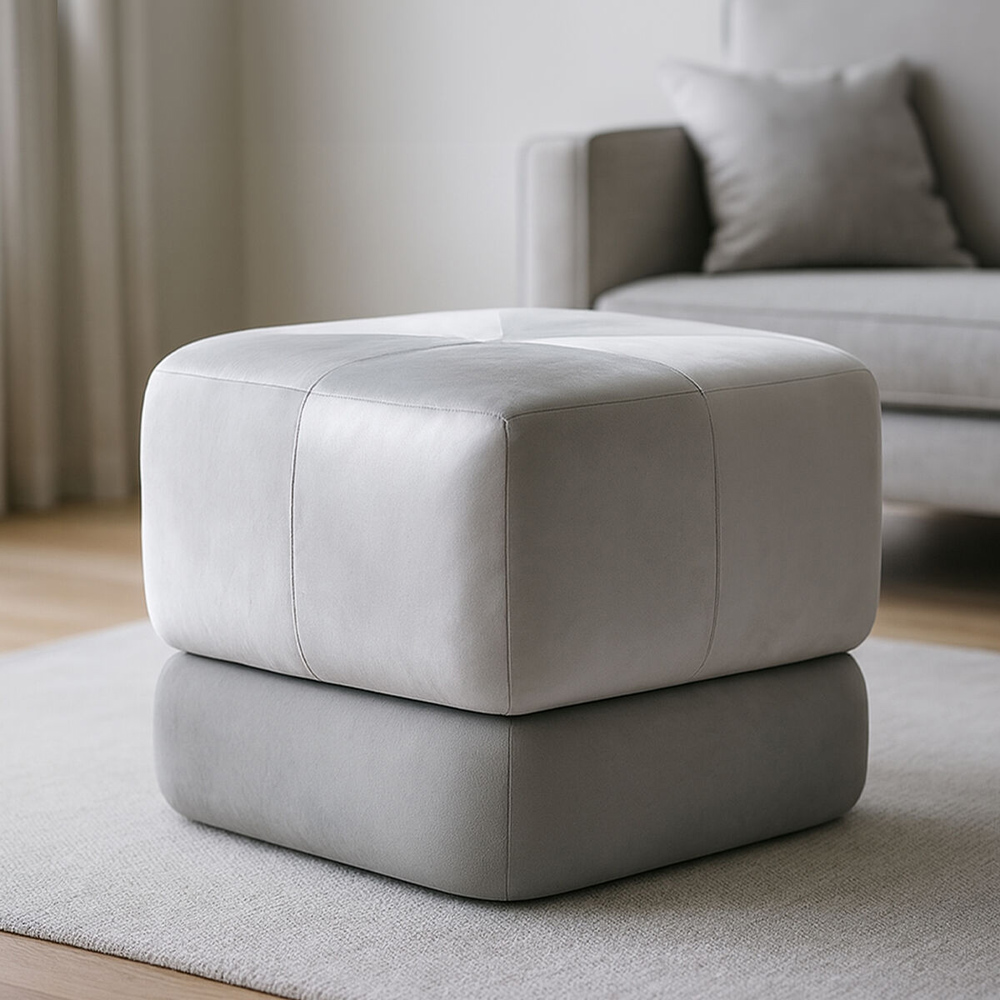 Premier Housewares Kaia Grey Velvet Square Stool Image 6