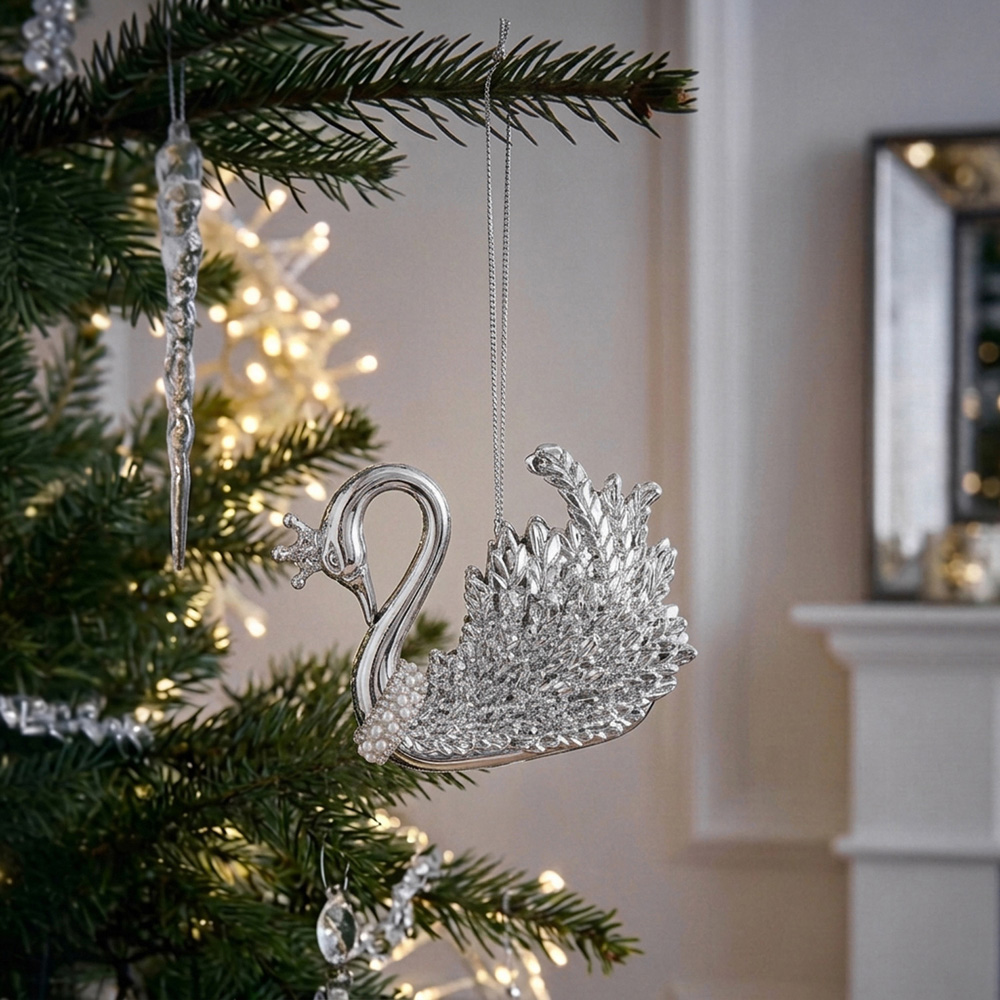 Swan Hanging Decoration Silver Image 2