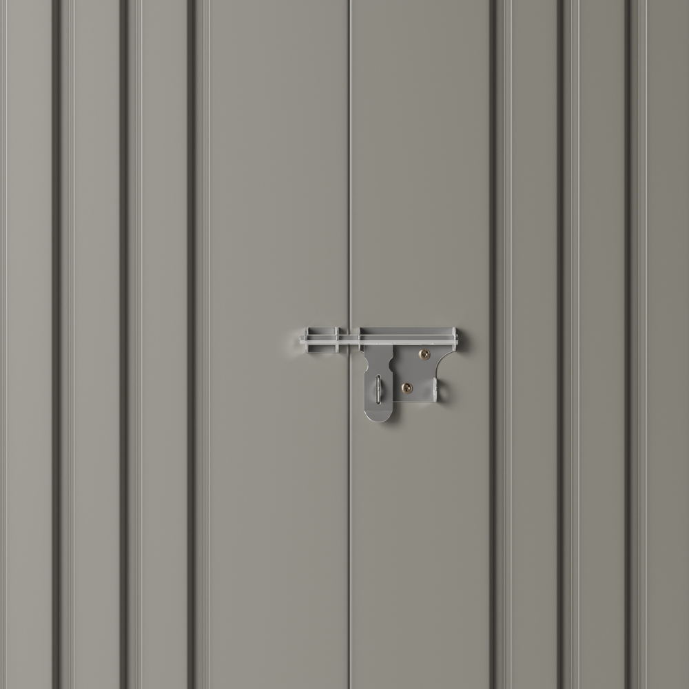 Living and Home 4 x 6ft Grey Metal Apex Garden Storage Shed Image 6