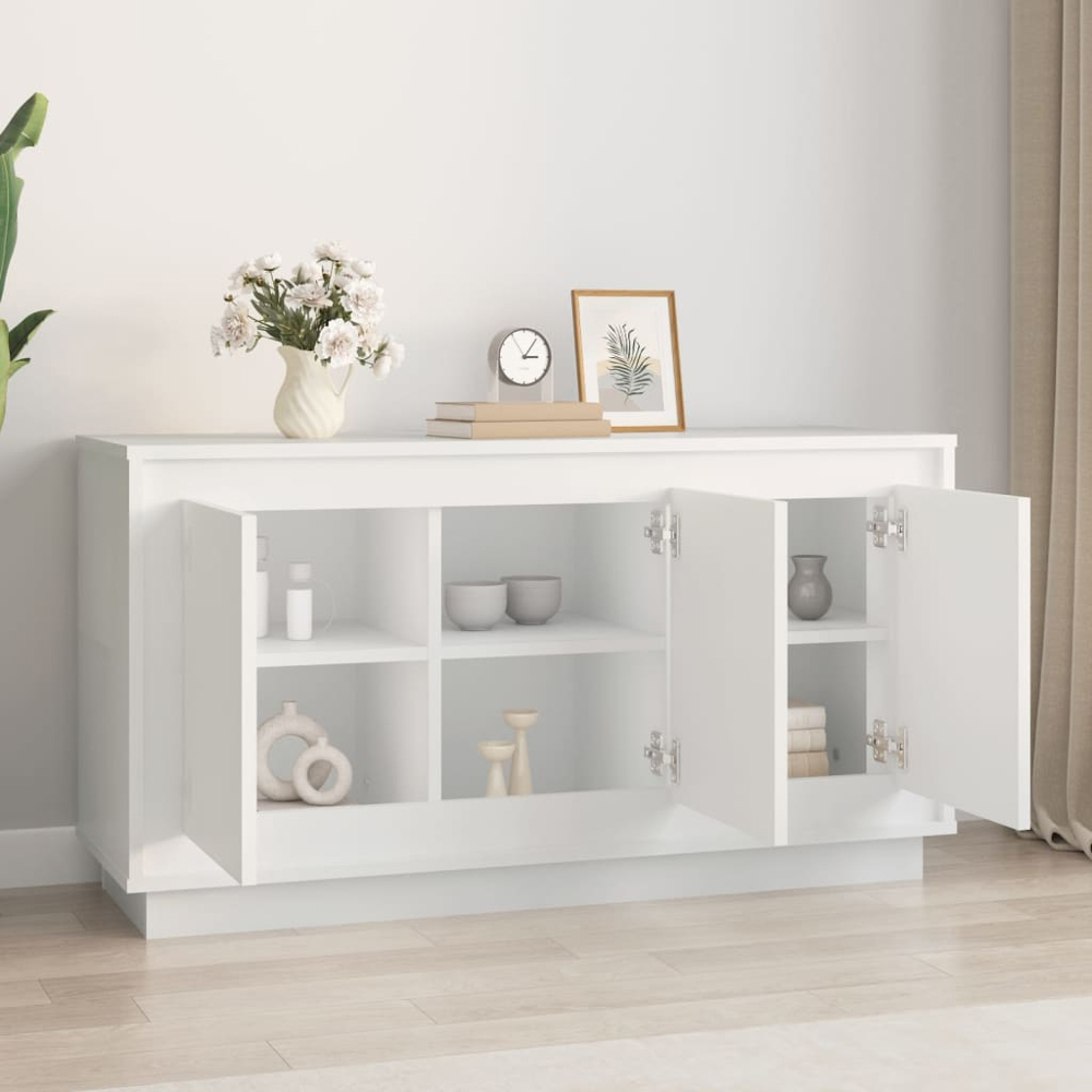 vidaXL 3 Door White Sideboard Image 8