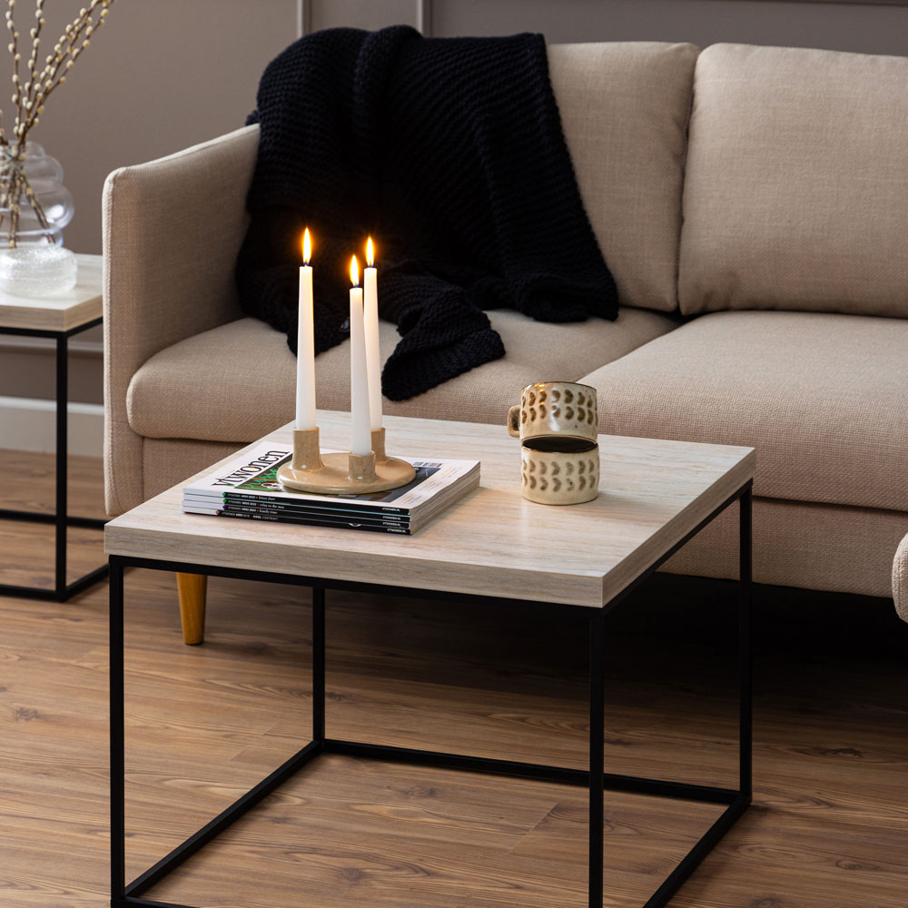 Florence Barossa Travertine Rough Paper Top Square Coffee Table Image 5