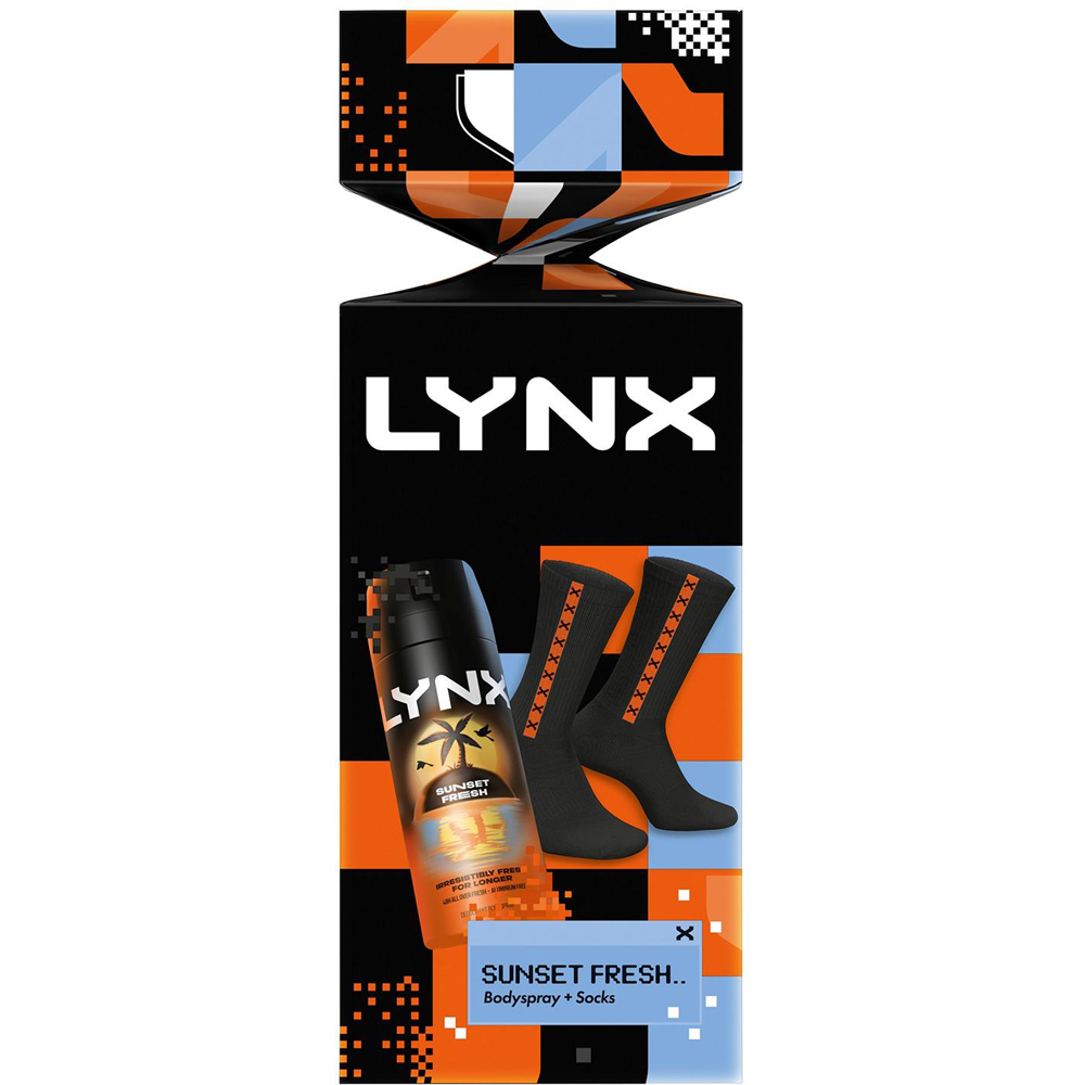 Lynx Sunset Fresh Body Spray and Socks Cracker Gift Set 3 Pack Image 7