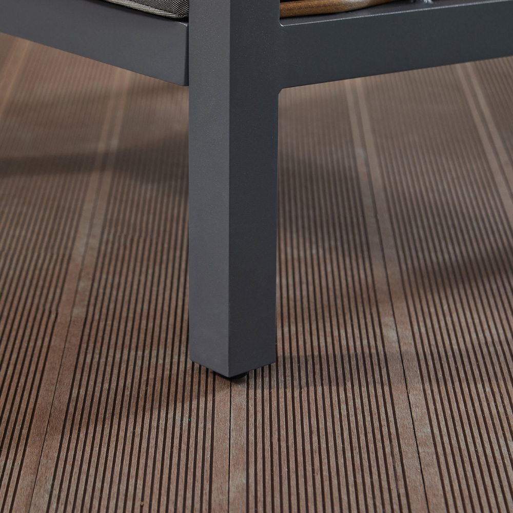 Furniture One 9 Seater Grey Aluminium Outdoor Corner Lounge Set with Lift-Up Table Image 4