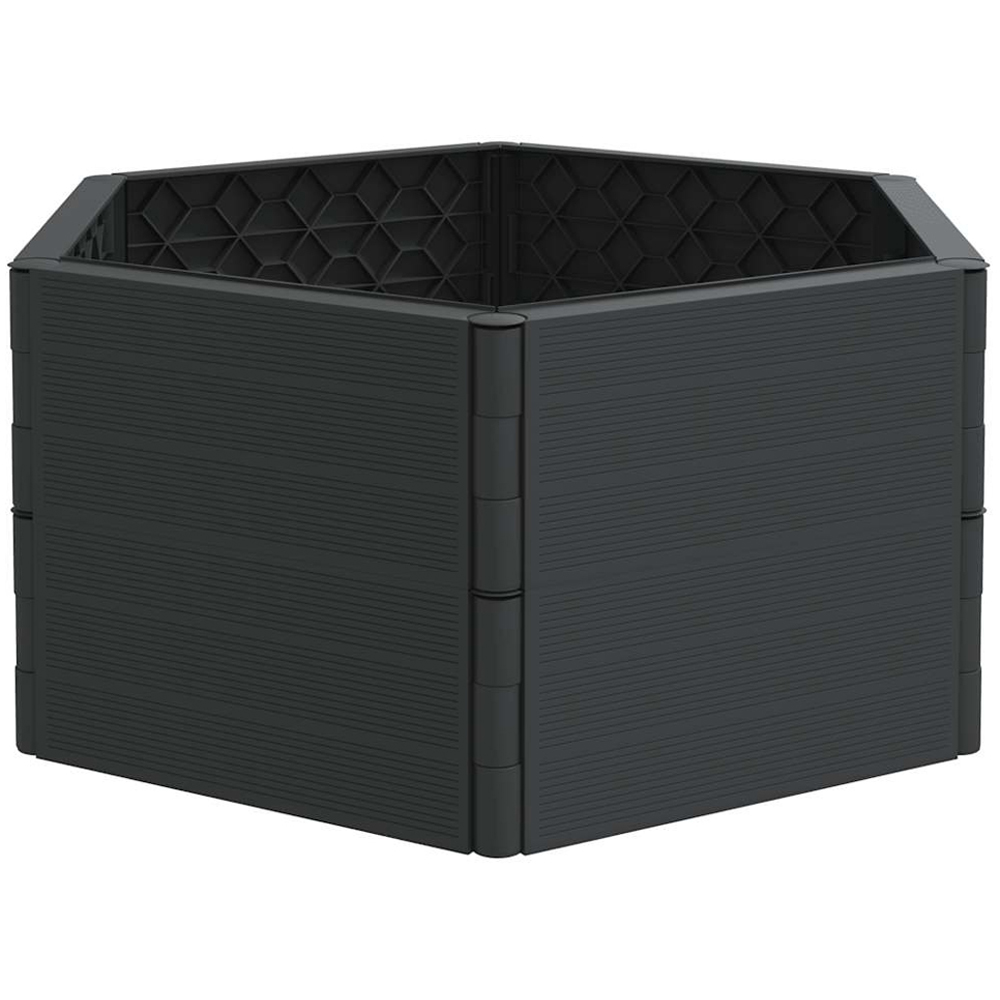 vidaXL Anthracite Polypropylene Modular Garden Planter Image 1