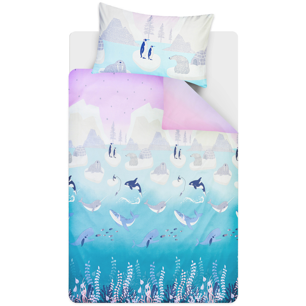 Smart Living Single Arctic Animals Lilac Reversible Microfibre Kids Bedding Set Image 7