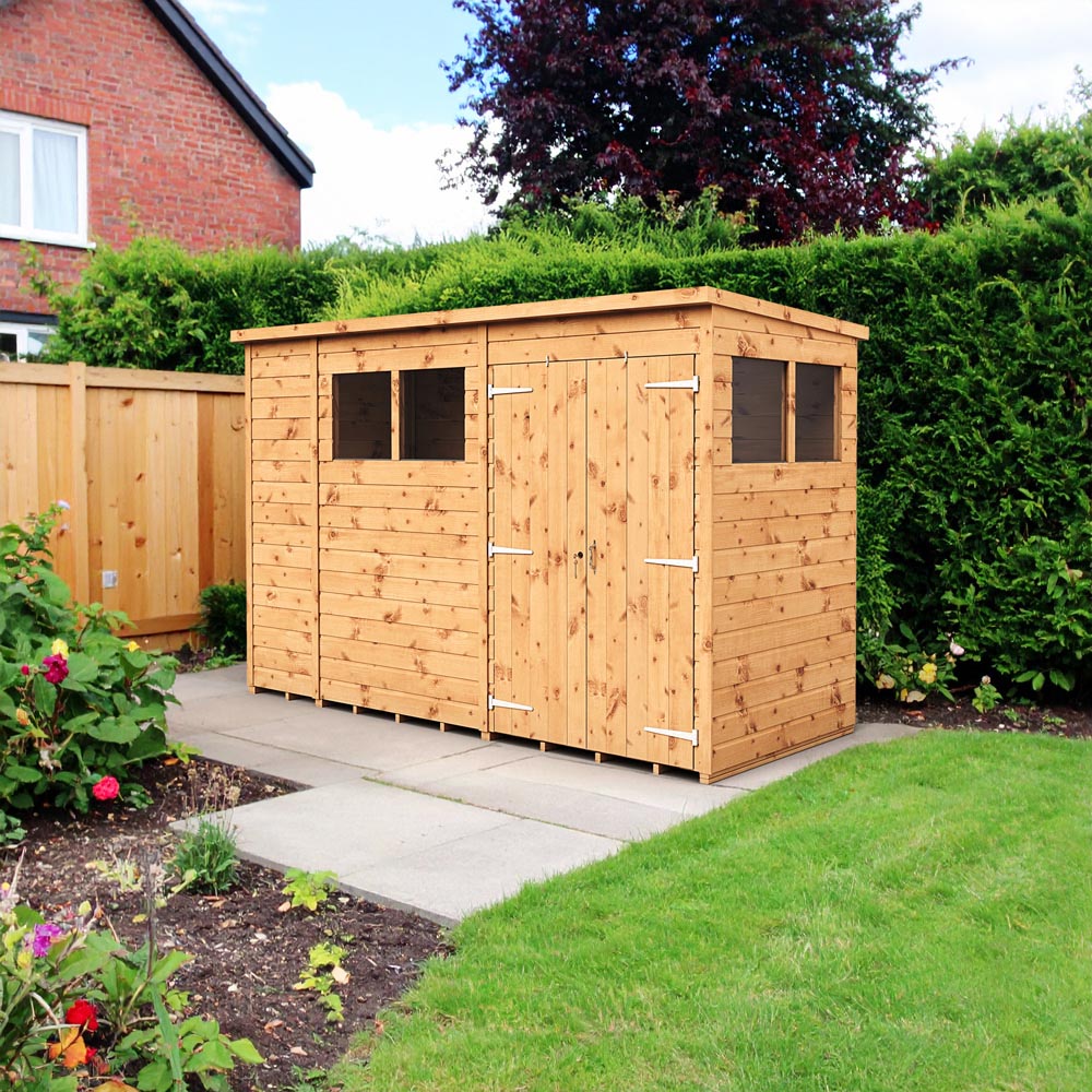 Empire Sheds 10 x 4ft Double Door Tongue and Groove Wooden Pent Garden Shed Image 2