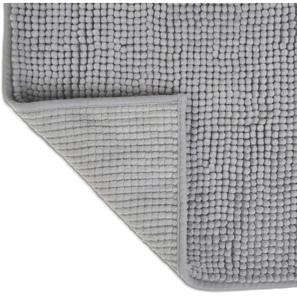 Allure Bath Fashions Dove Grey Chenille Microfibre Supersoft Non-Slip Bobble Bath Mat 60 x 90cm Image 3