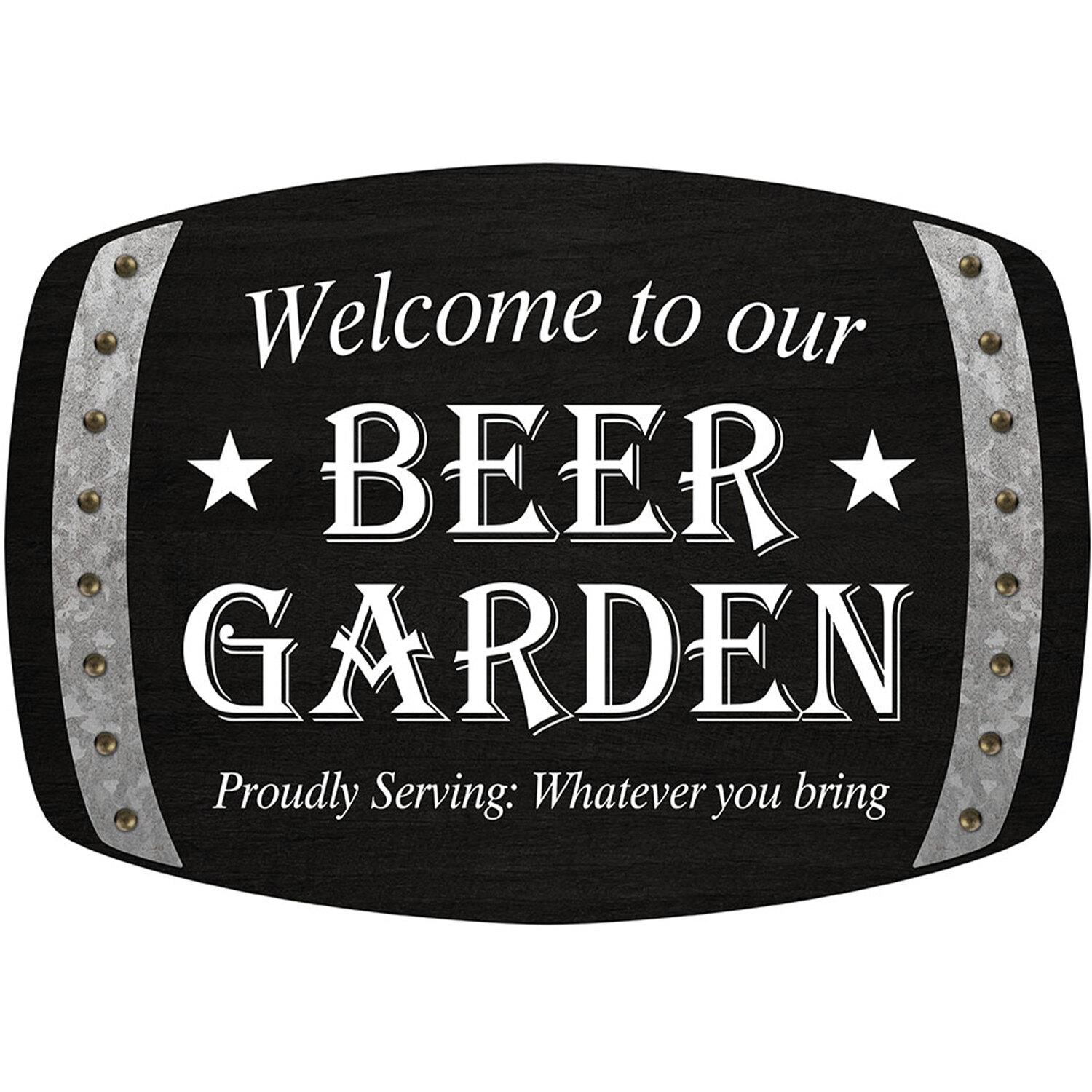 Black Beer Garden Metal Wall Sign Image