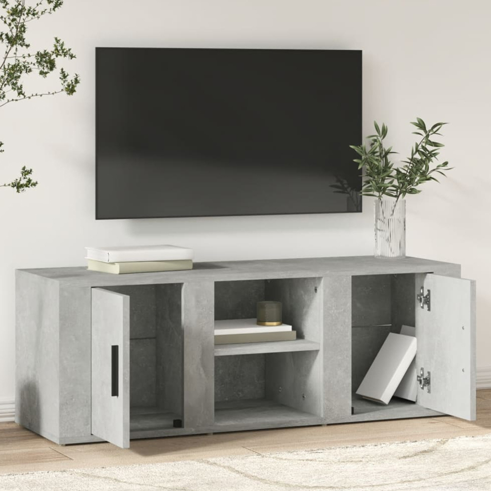 vidaXL 2 Door 2 Shelf Concrete Grey TV Cabinet Image 1