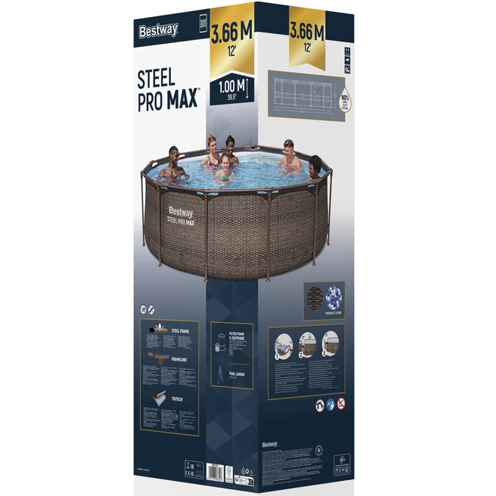 Bestway Steel Pro Deluxe Paddling Pool 12ft x 39.5 inch Image 3
