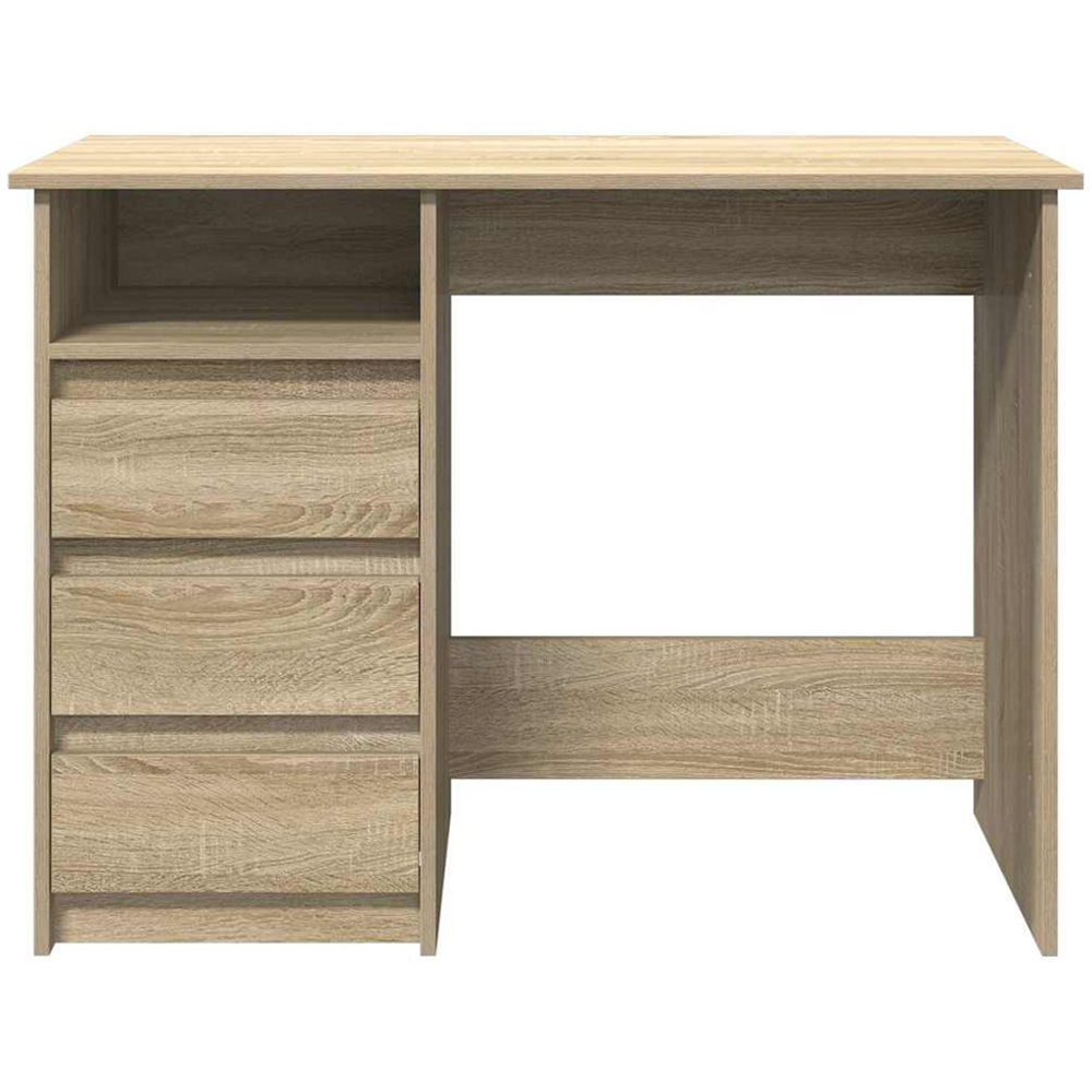 vidaXL 3 Drawer Single Shelf Computer Desk Sonoma Oak Image 3