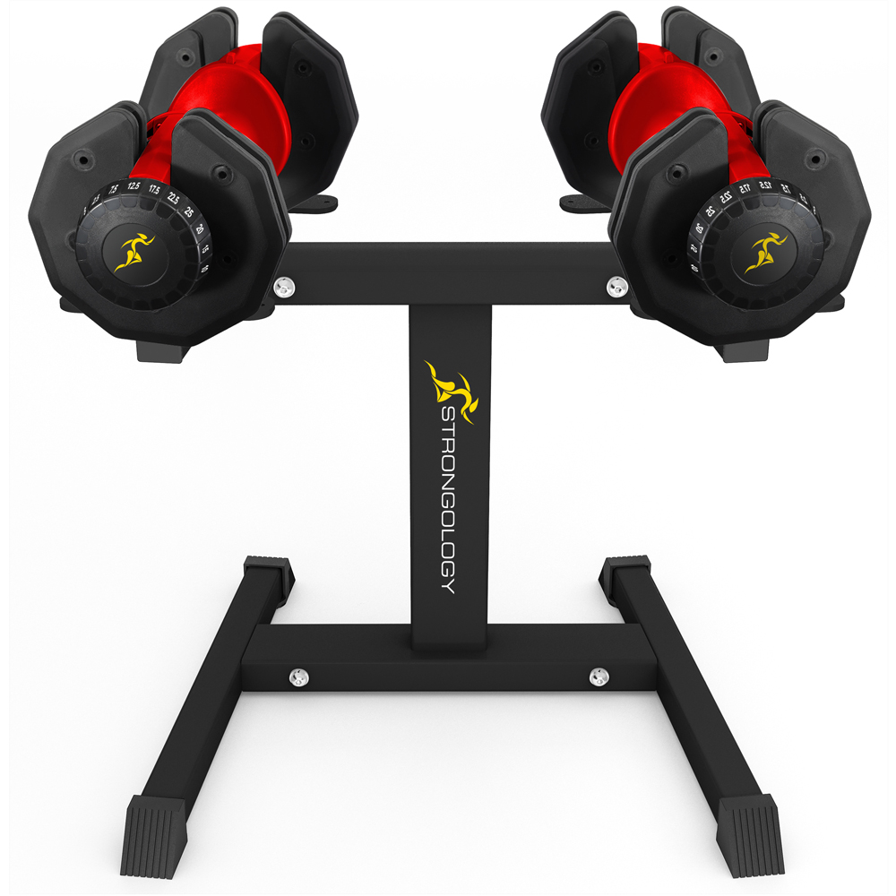 Strongology Urban25 Red Adjustable Smart Dumbbell with Adjustable Stand 2 Pack Image 2