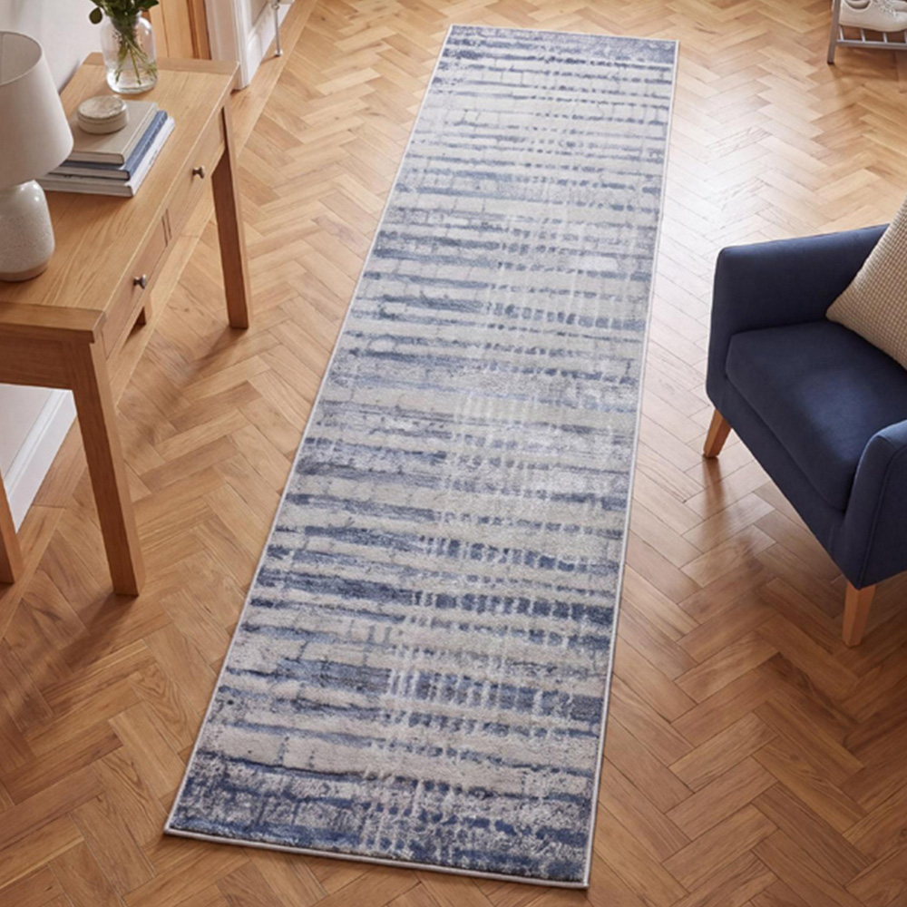 Arthouse Muse Abstract Blocks Navy Runner 60 x 230cm Image 1