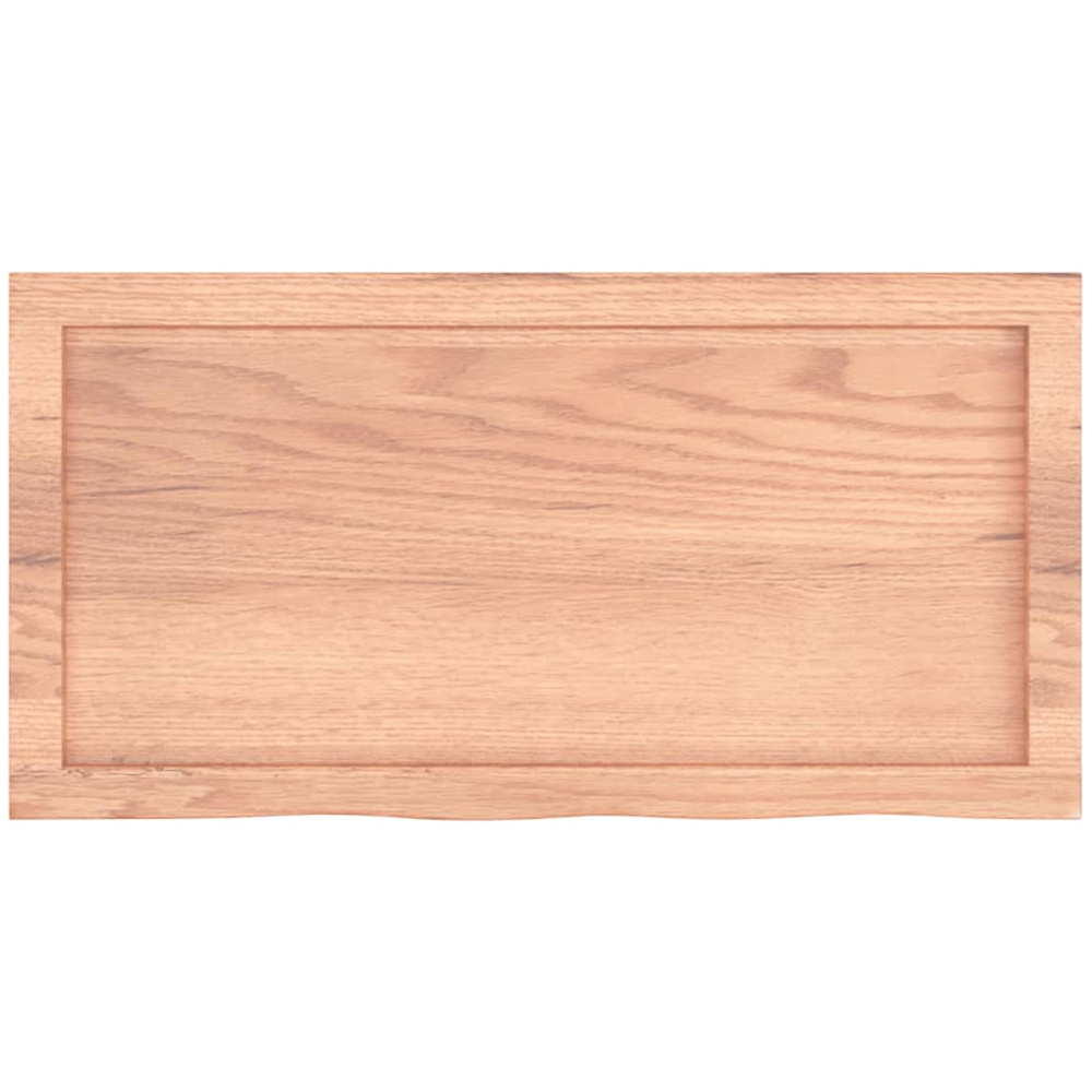 vidaXL 80 x 40 x 6cm Light Brown Treated Solid Wood Oak Wall Shelf Image 4