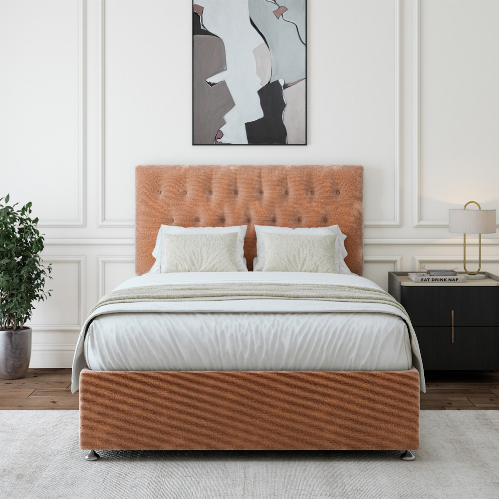 Bedmaster Super King Mink Chenille Divan Base with Lona Headboard Image 2