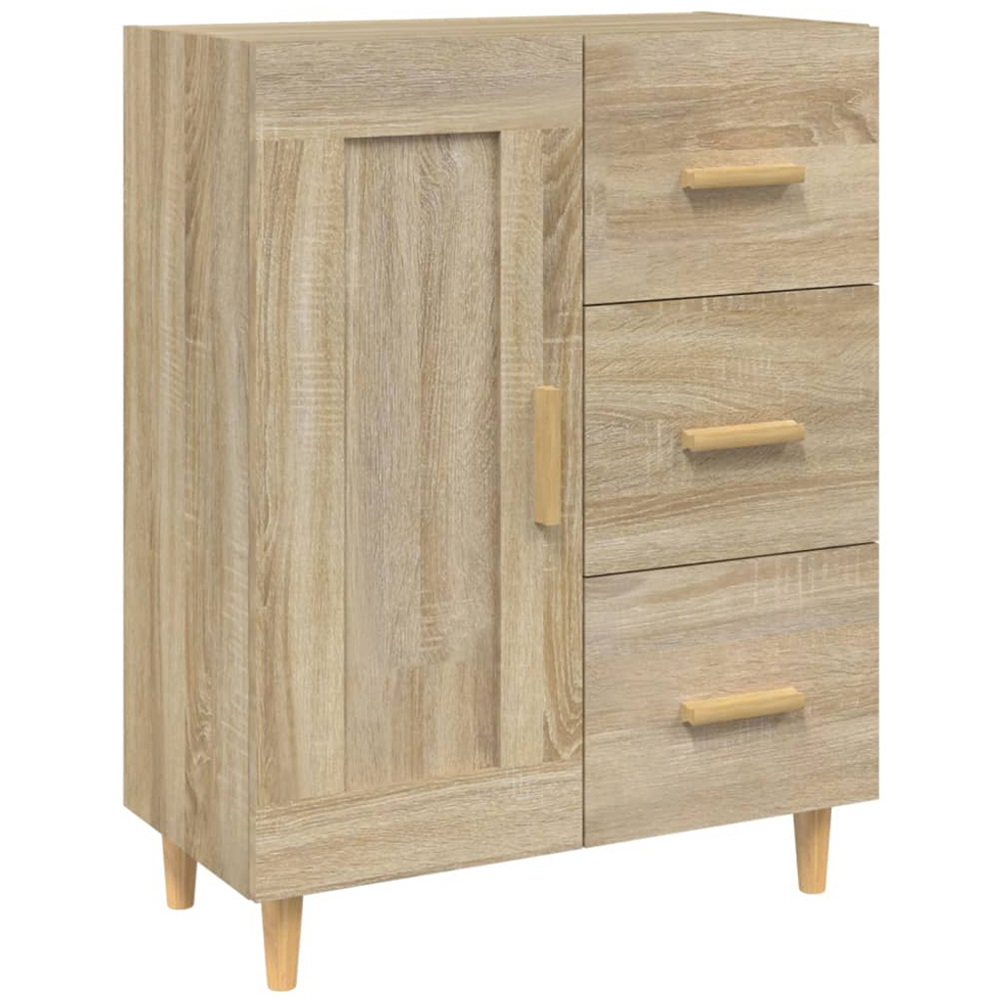 vidaXL Single Door 3 Drawer Sonoma Oak Sideboard Image 2