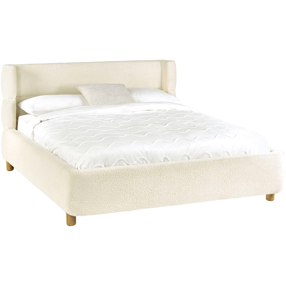 Julian Bowen Oberon King Size Cream Boucle Upholstered Bed Image 3