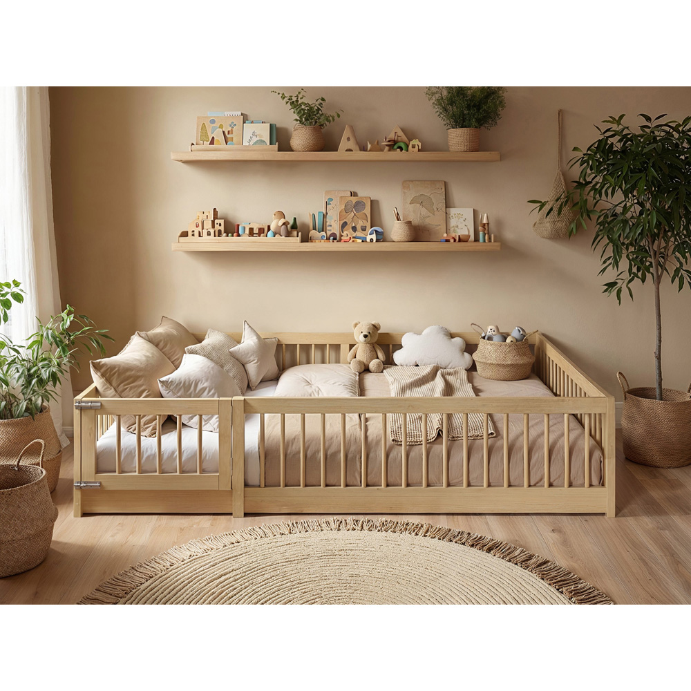 Flair Imogen Small Double Natural Montessori Toddler Floor Bed Image 4