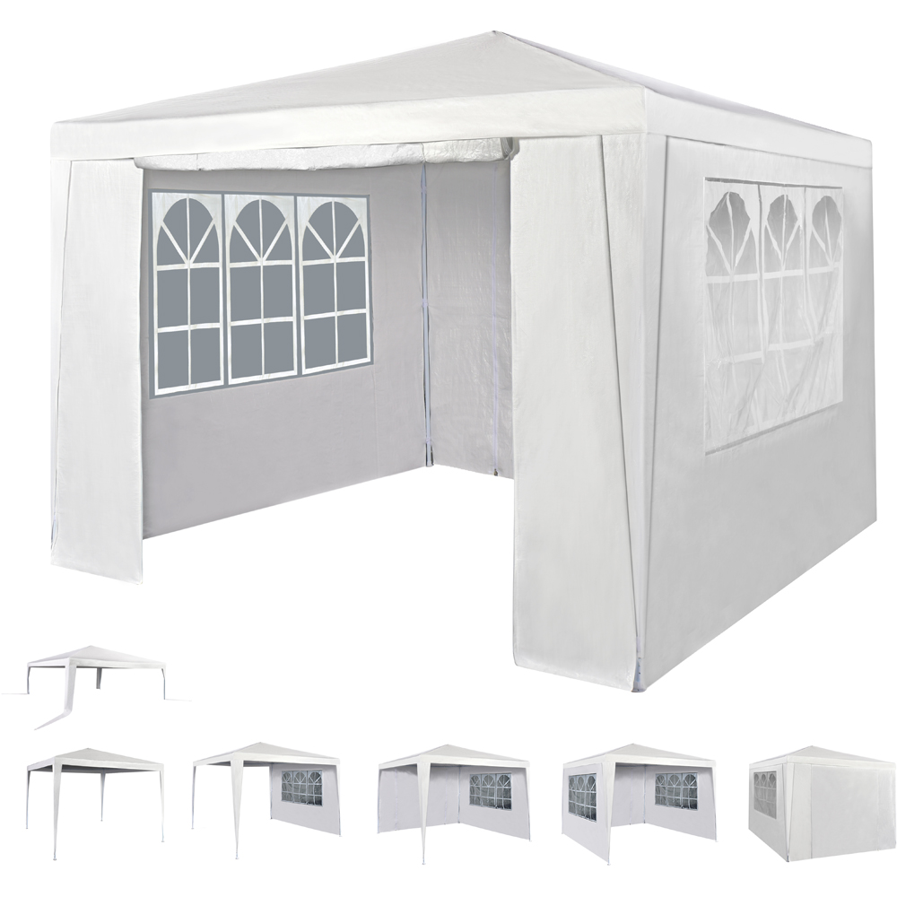 White 3 x 3m Event Gazebo with Removable Sides Image 2