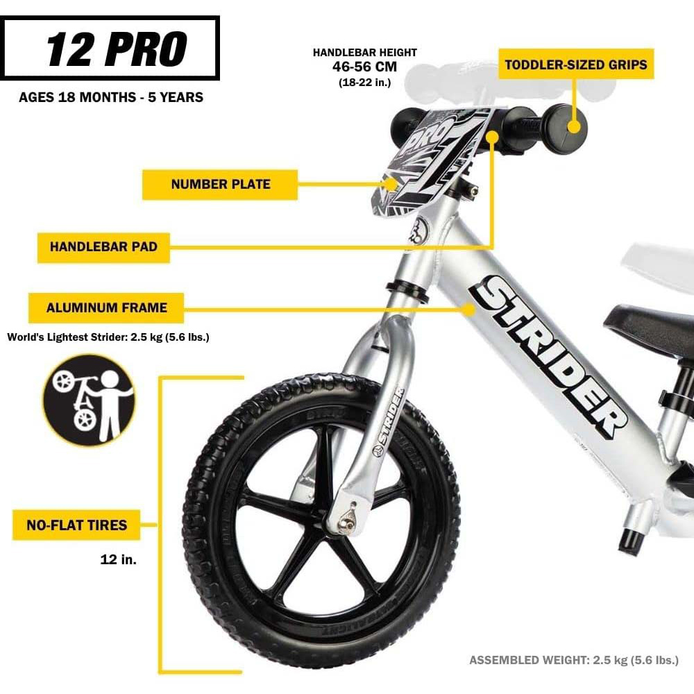 Strider Pro 12 inch Black Balance Bike Image 6