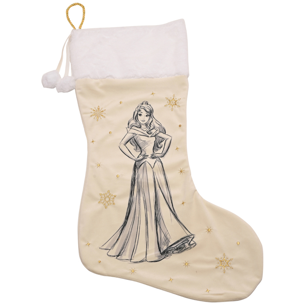 Disney Beige Aurora Christmas Stocking Image 1